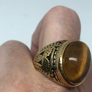 Vintage Golden Tigers Eye Ring - Mens'